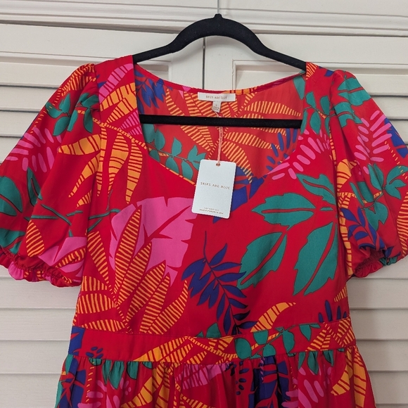 NWT Skies are Blue Vibrant Leaf Dress - Picture 4 of 7